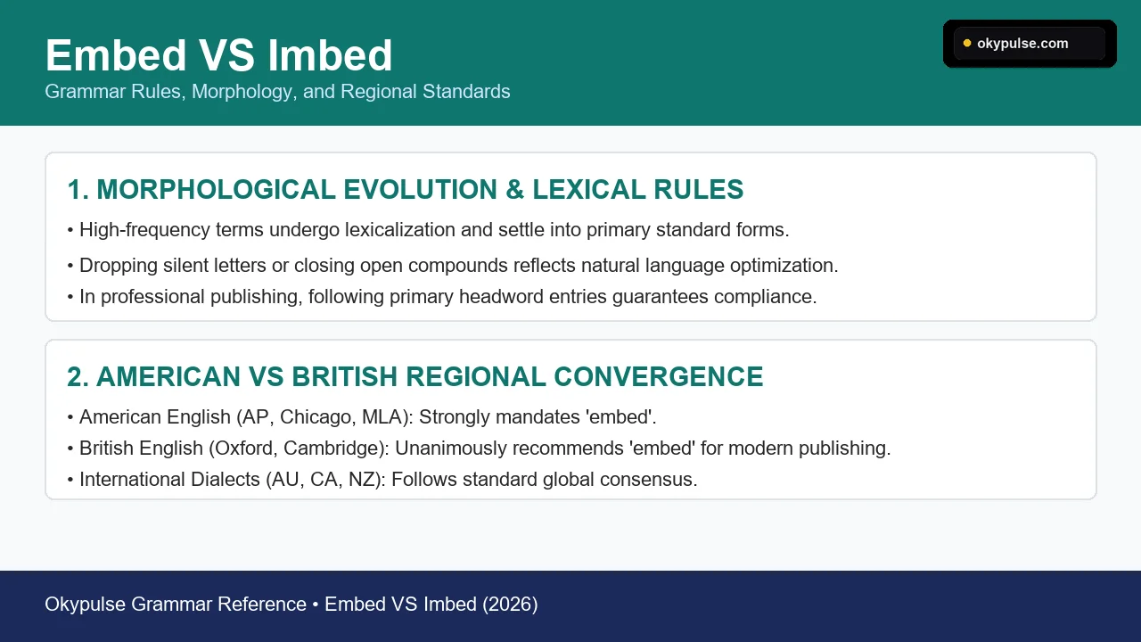Detailed reference breakdown for imbed vs embed